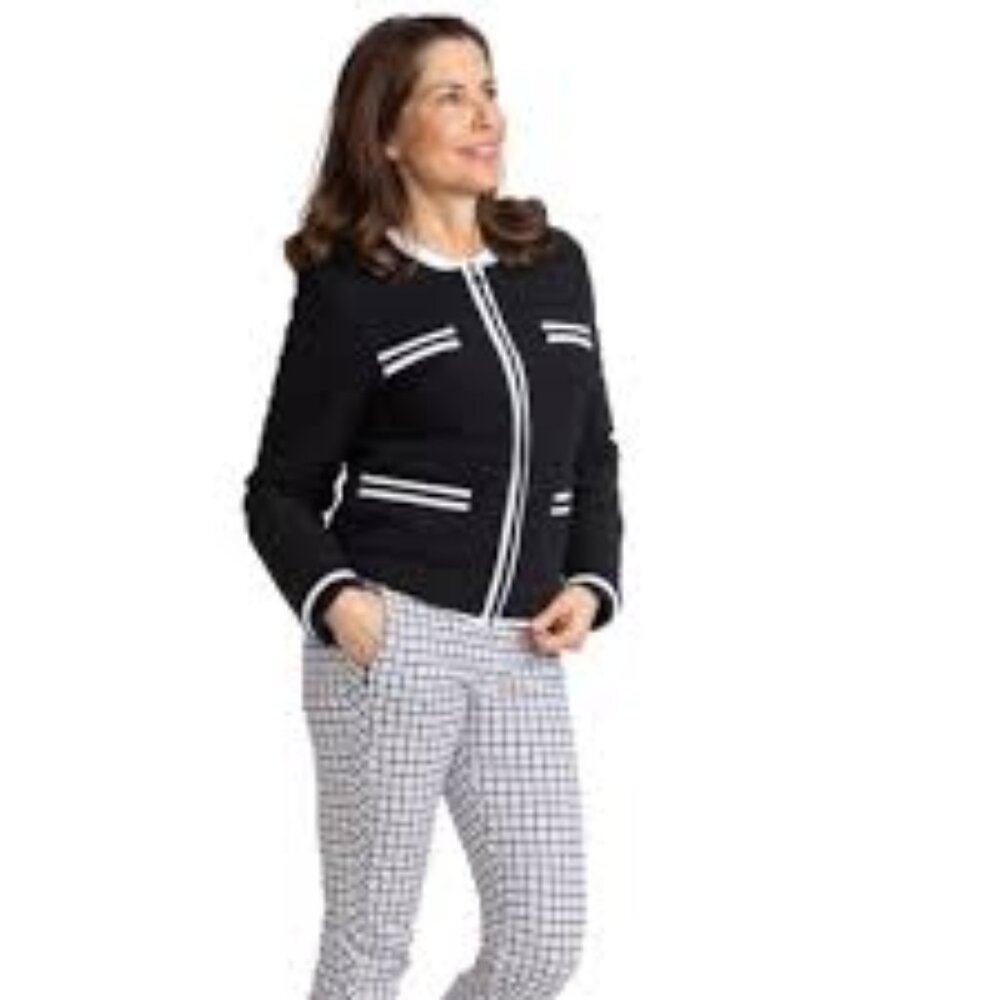 Kinona  Polished Cozy  Classic  Sport   Golf Jacket women Black white size Large
